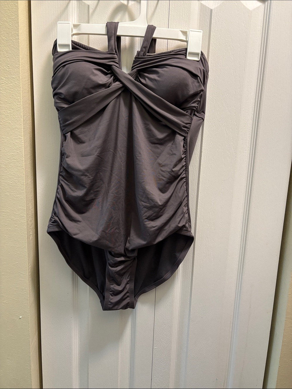 Merona Gray Twist-Front One-Piece Swimsuit